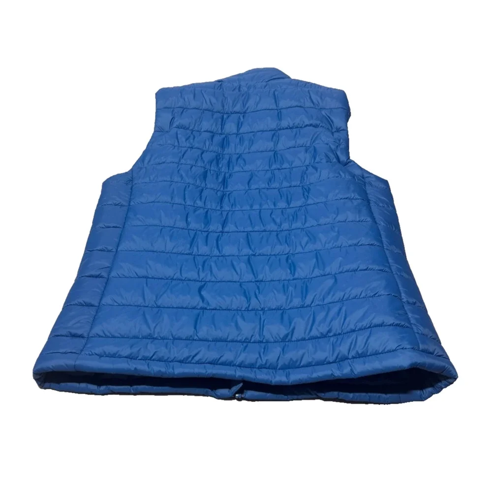 NWT Venustas 2038 Puffer Vest Womens M Blue Nylon Lined Full Zip Holder Pocket - Picture 2 of 13